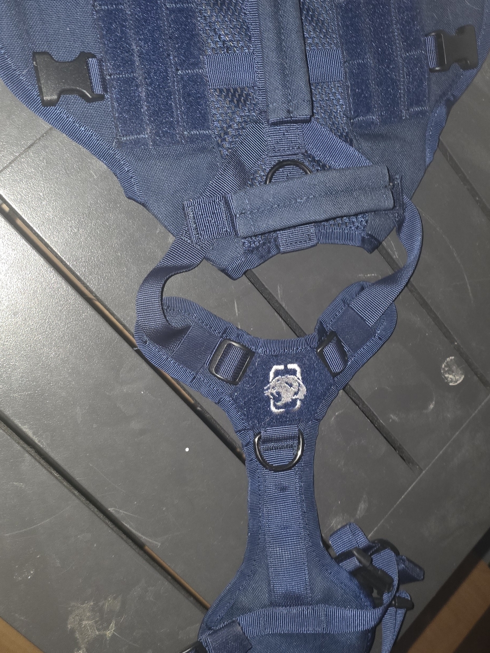Navy Tactical Dog Harness with Embroidered Logo